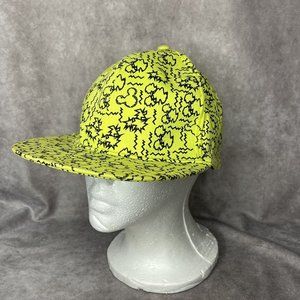 Vintage Walt Disney Parks Exclusive Neon Yellow Electric Static Hat OSFM Adult